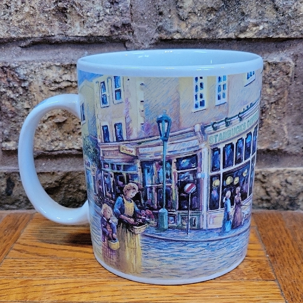 Starbucks Barista Vintage Y2k 2001 Painted City Scene Mug